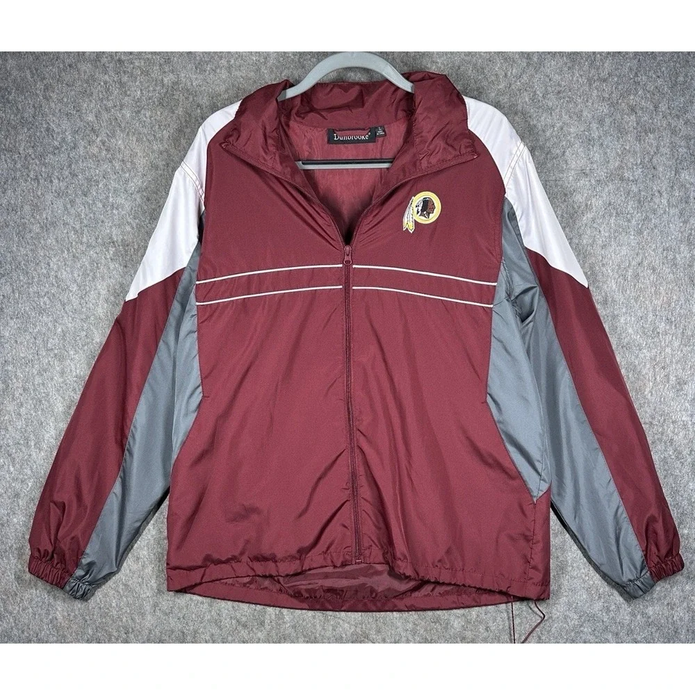 Vintage Dunbrooke Washington Redskins SI Windbreaker Jacket Mens L NFL
